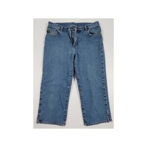 Ralph‎ Lauren Jeans Womens 8 Blue Denim Crop Straight Leg Mom